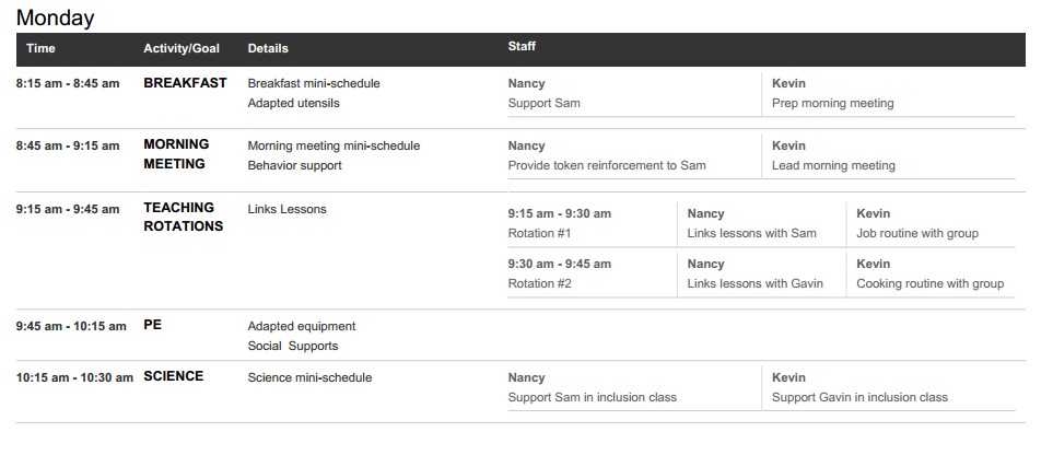 Escheduler Monday