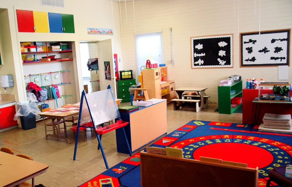 Example of a classroom setup with PRT and DT areas, schedules, and more